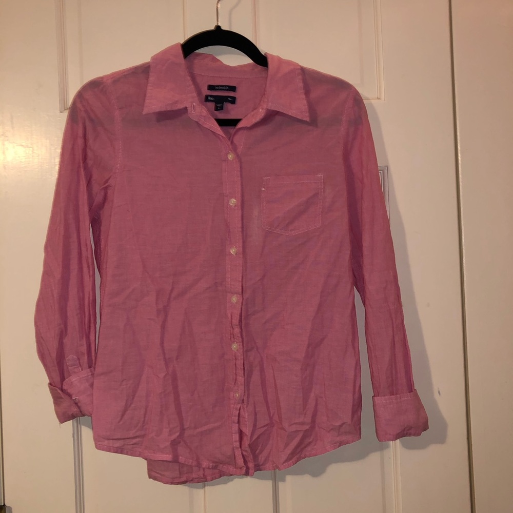 Pink Button Down Boyfriend Fit From Gap